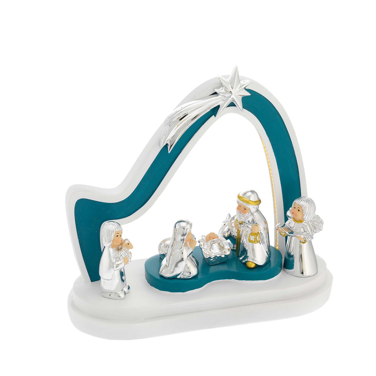 CAPANNA 9*21*19 BICOLORE OTTANIO CON LED + PRESEPE PROVENZALE